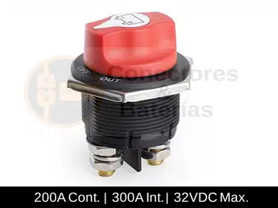Conmutador-interruptor-de-bateria-12v-24v-200A-en-Peru-empotrable-circular